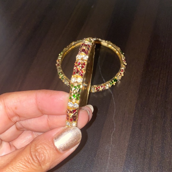Brand new Gold plated Meenakari bangles set of 2 - Picture 4 of 5